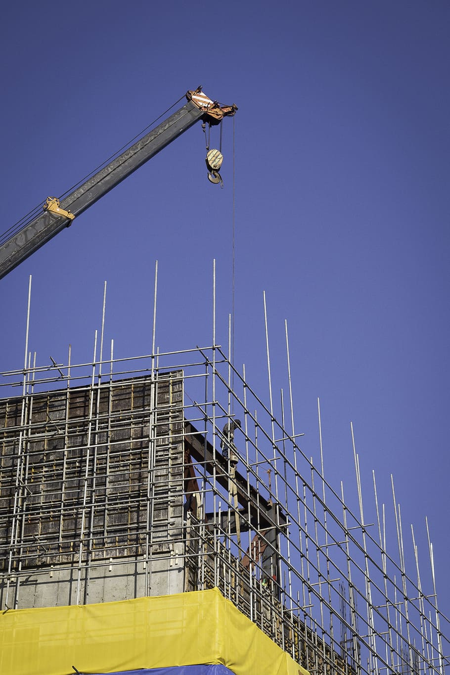blue, building, cage, construction, crane, frame, hopeful, pack HD wallpaper
