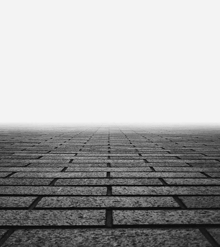 photo of gray concrete floor with fogs, untitled, brick, pavement, HD wallpaper