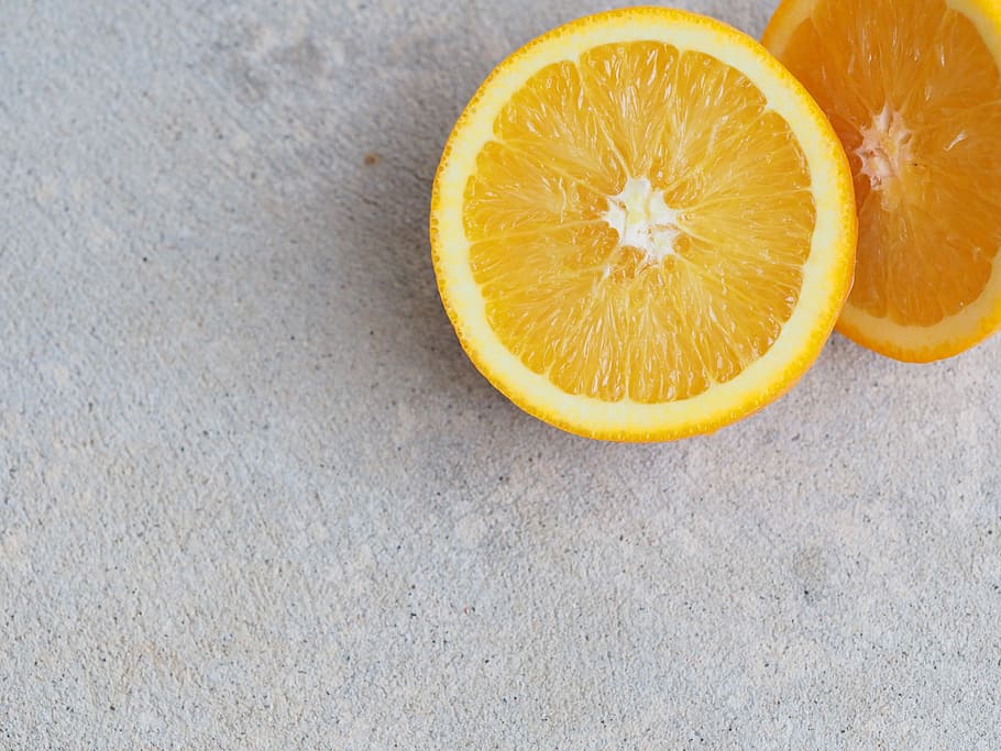 sliced of orange, sliced orange, flatlay, colorful, raw, yellow HD wallpaper