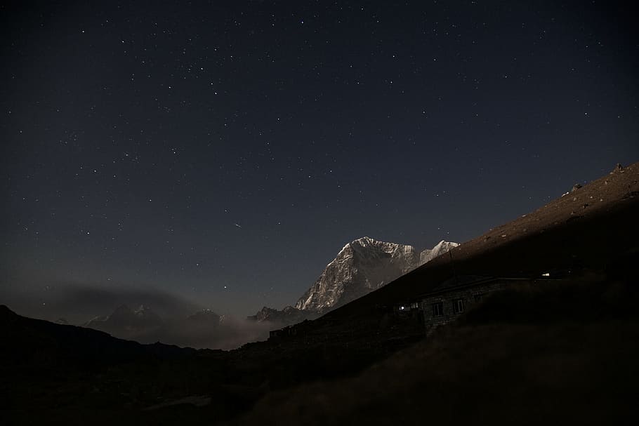 nature, landscape, dark, night, star, galaxy, constellation HD wallpaper