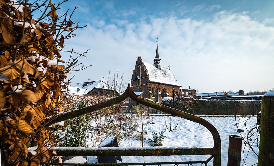 sky, chapel, hedge, architecture, built structure, building exterior HD wallpaper
