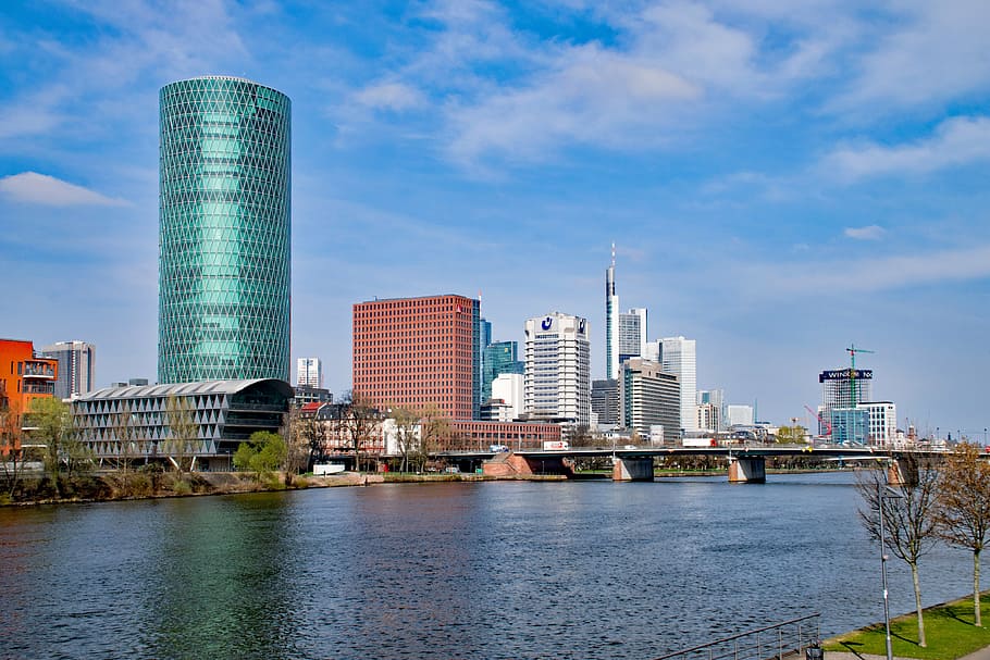 frankfurt, main, hesse, germany, main banks, skyscraper, architecture, HD wallpaper