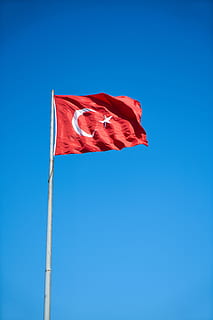 flag, turkish, red, white, wind, turkey, turkish flag, moon and star HD wallpaper