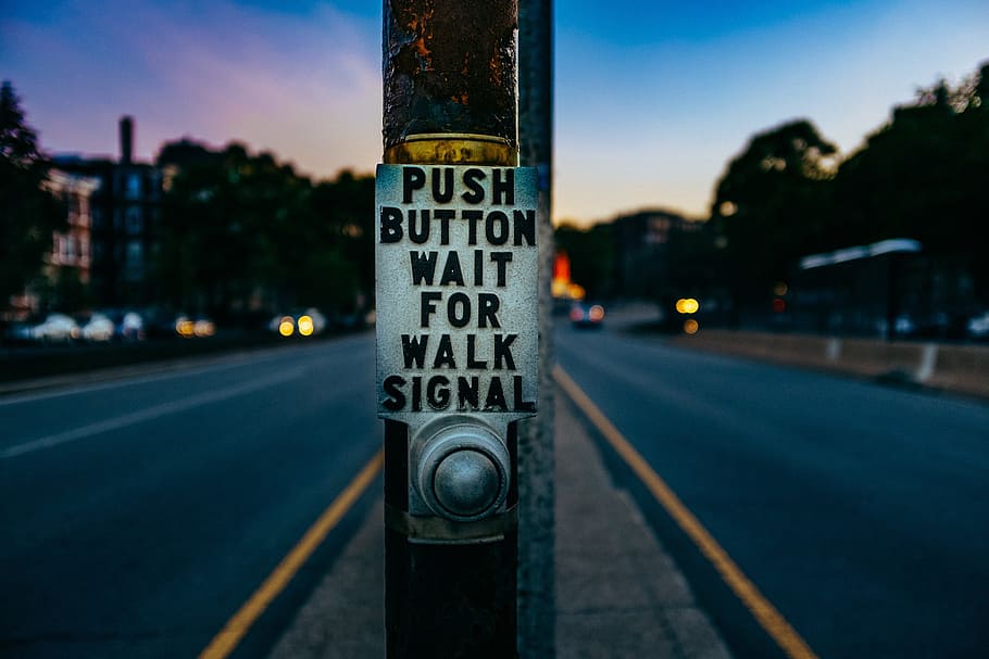 button, pole, steel, traffic, light, street, road, dark, city HD wallpaper