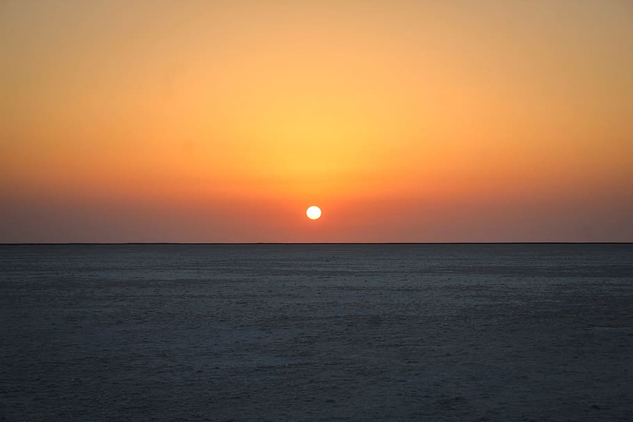 sunset, dawn, dusk, sky, scenics - nature, horizon over water HD wallpaper