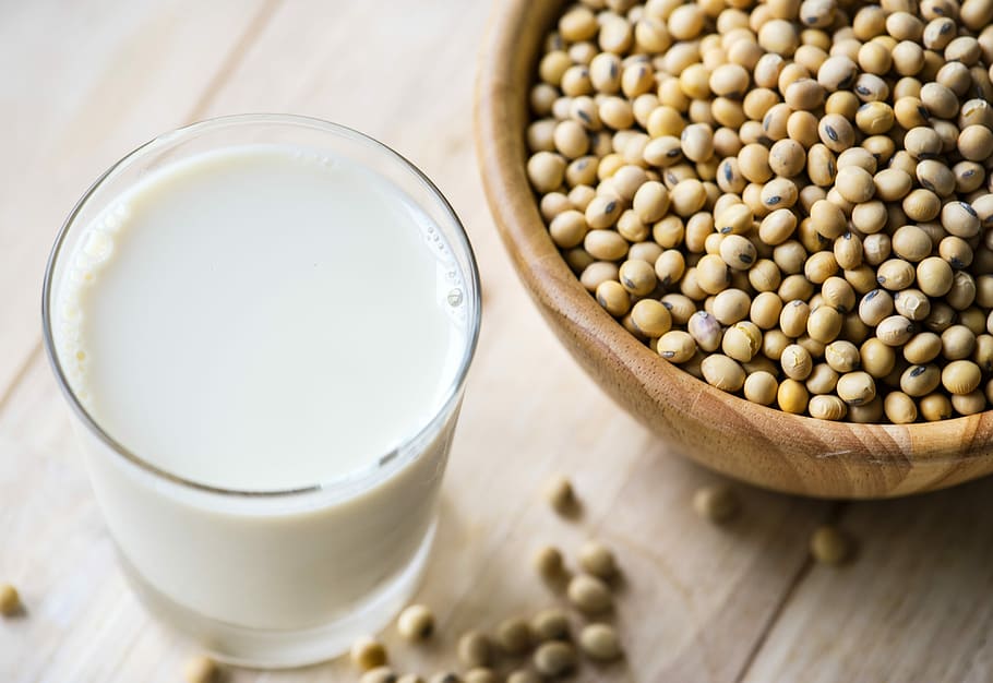 soy milk beside beans, beverage, calcium, closeup, drink, food photography, HD wallpaper