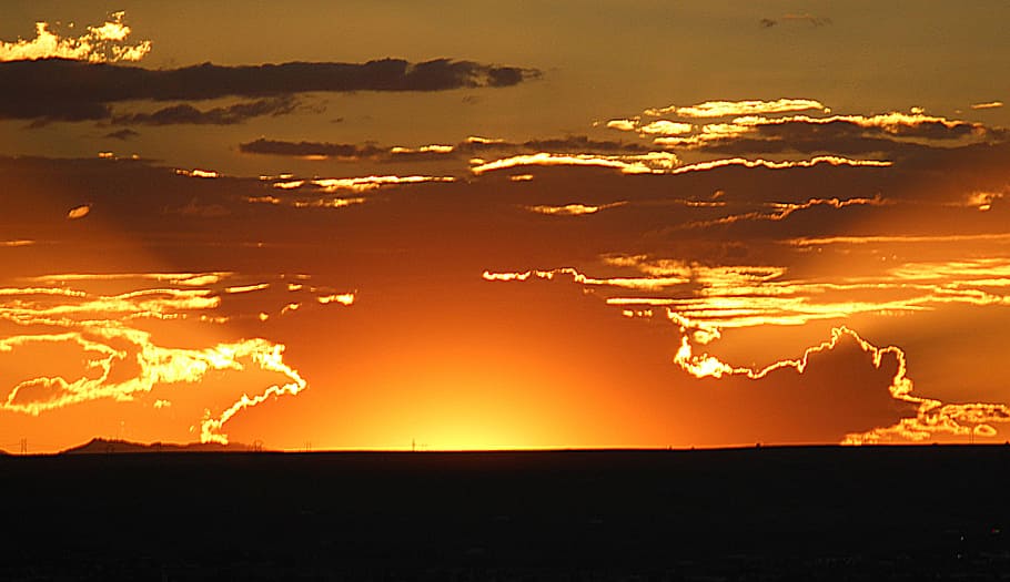 Sunset, Glow, Golden, Sky, Orange, nature, cloud - Sky, dusk HD wallpaper