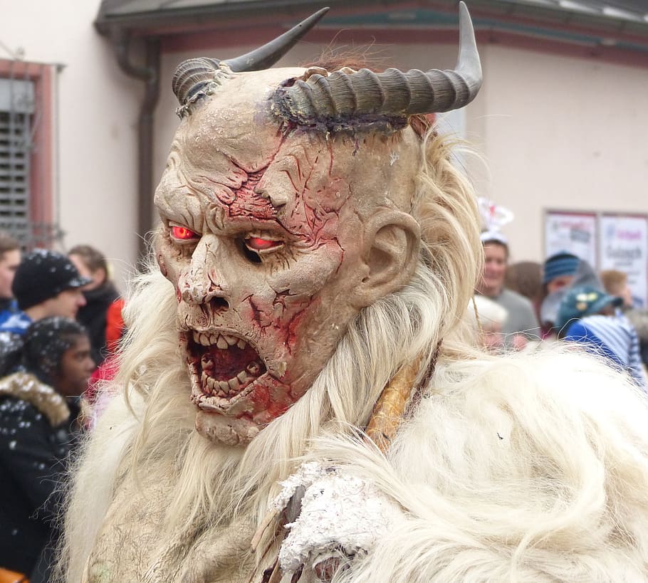 hell's spirits, scary, panel, strassenfasnet, celebration, incidental people HD wallpaper