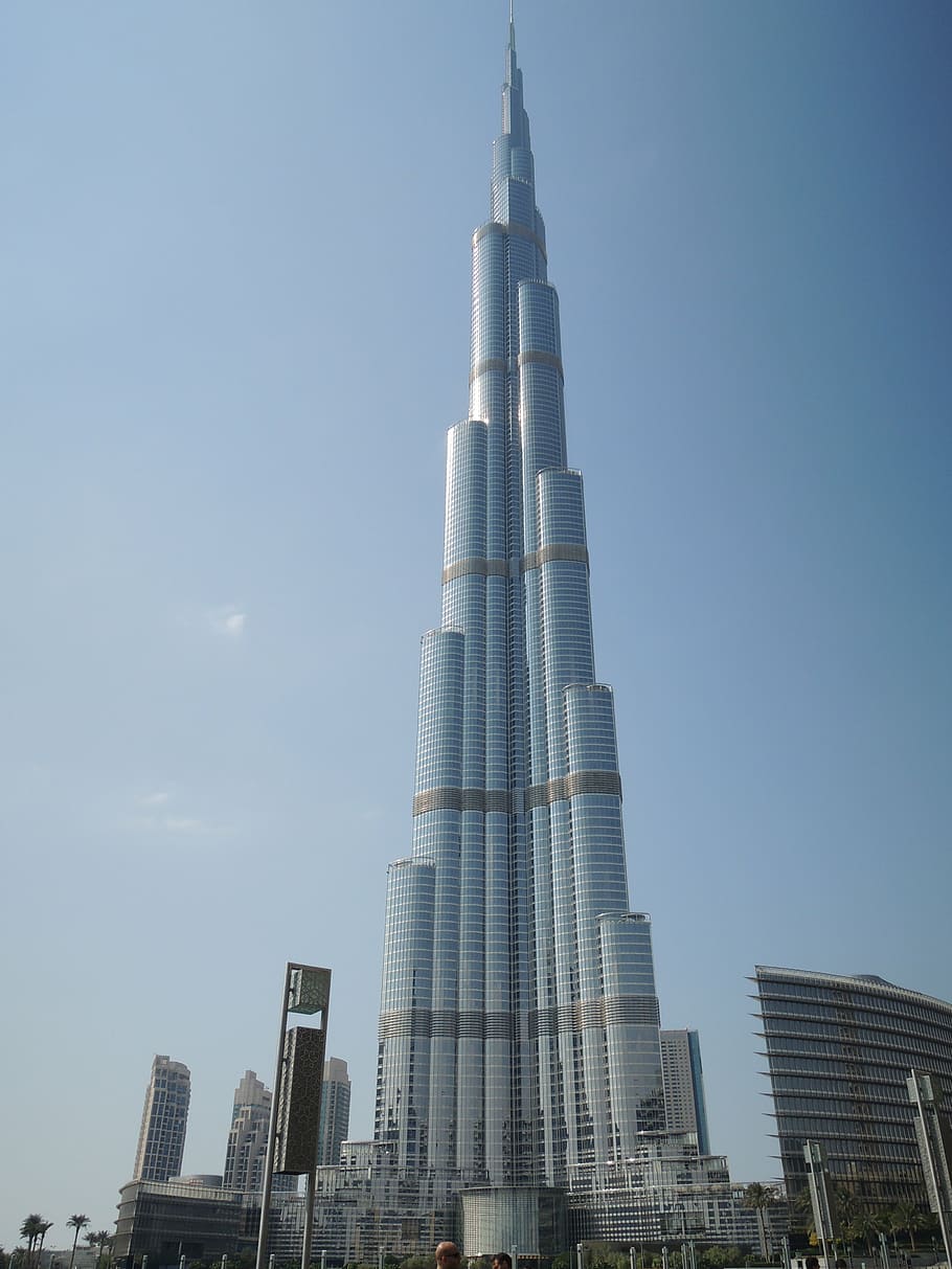 Burj Khalifa at daytime, dubai, uae, emirates, desert, tower HD wallpaper