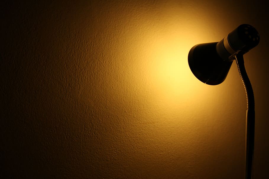desk lamp, light, darkness, creative, night, shining, lighting equipment HD wallpaper