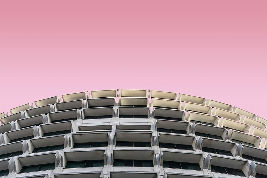 gray high rise building, white concrete structure, architecture HD wallpaper