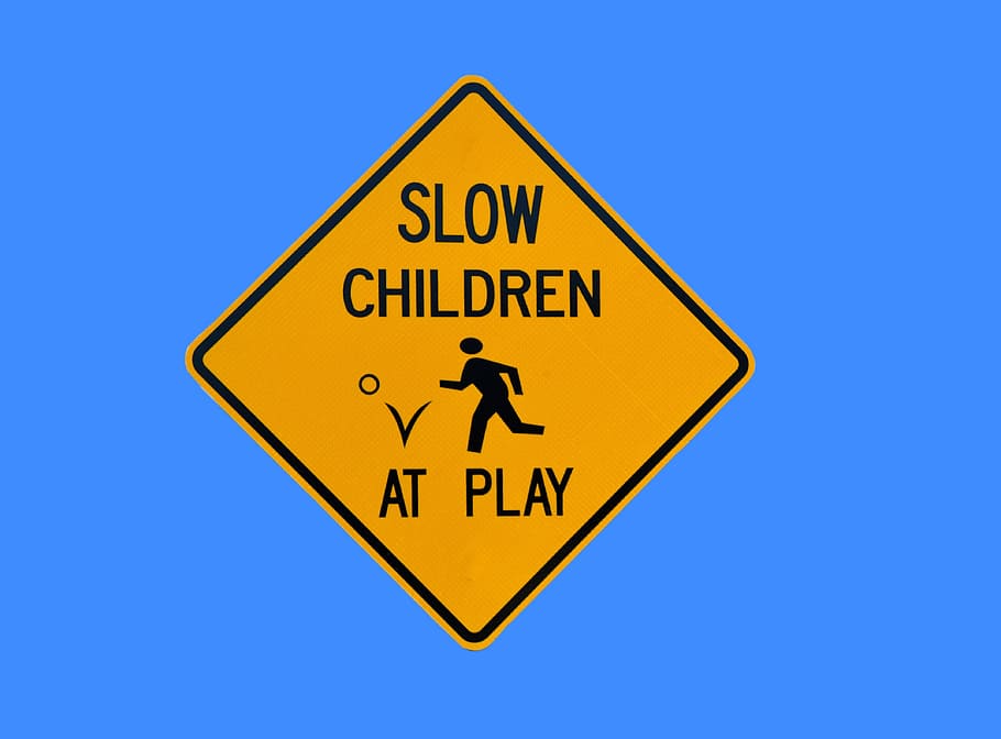 Children, At Play, Sign, Signage, children at play, warning, HD wallpaper