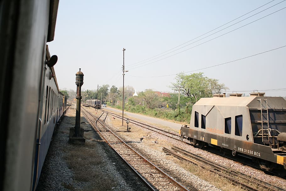 train, day, car, rail transportation, track, railroad track HD wallpaper