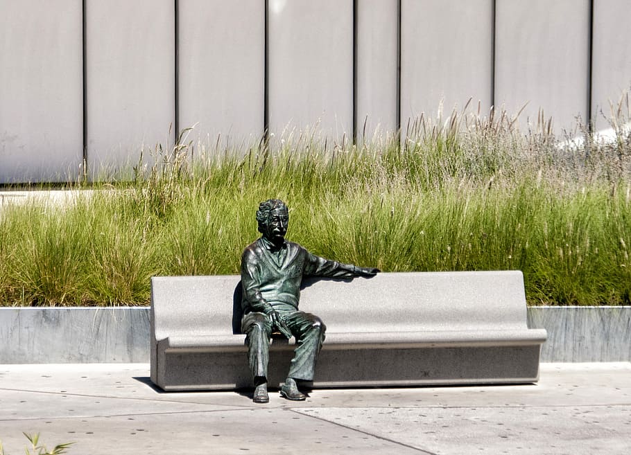 Statue, Character, Sculpture, Bench, grenade, spain, day, outdoors HD wallpaper