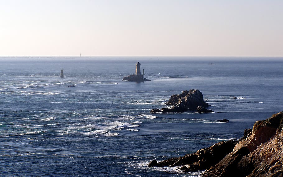 Brittany, Atlantic, Coast, Sea, cliff, ocean, water, wave, beach HD wallpaper