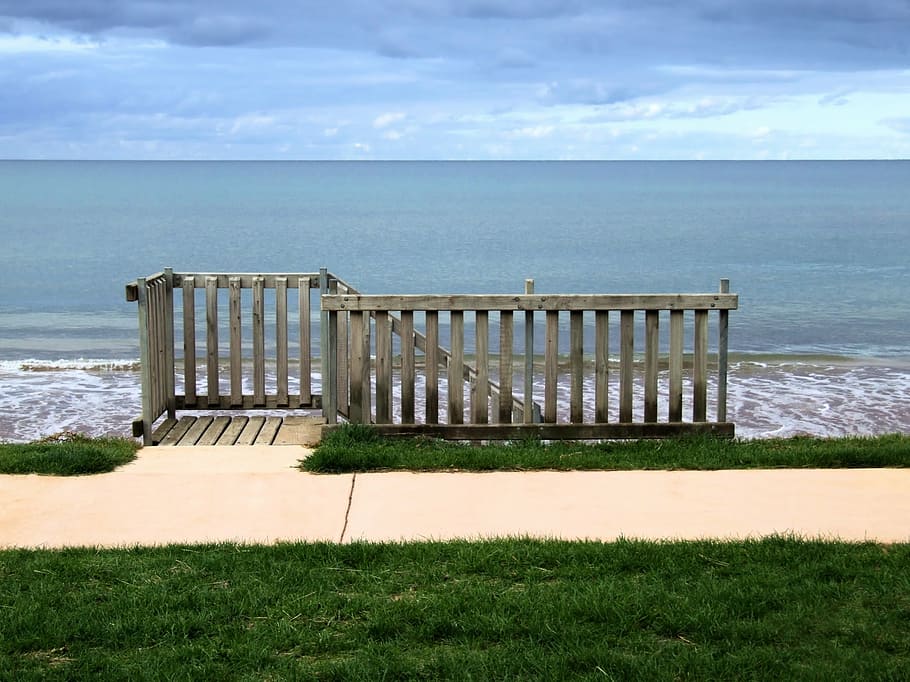 beach steps, seaside, coast, summer, outdoor, outside, seascape HD wallpaper
