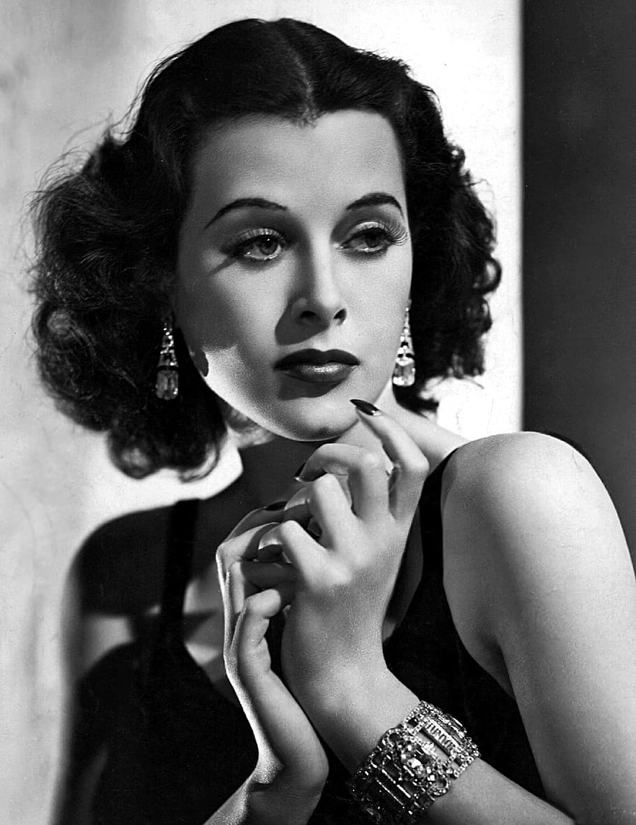 hedy lamarr, actress, vintage, movies, motion pictures, monochrome