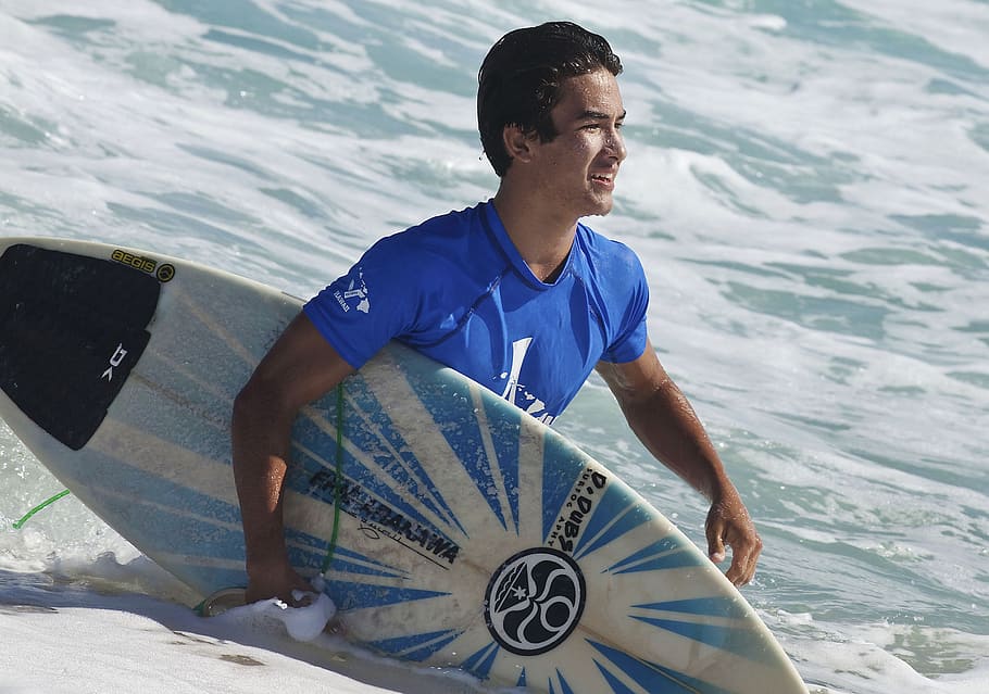 surfer, surfboard, surfing, sea, water, ocean, beach, sport HD wallpaper
