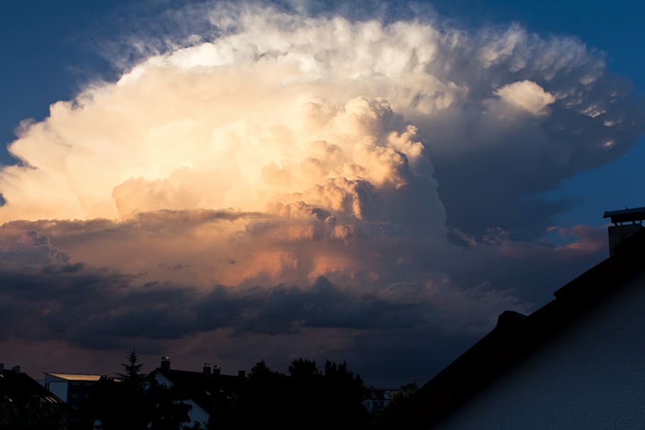 mushroom clouds, cumulonimbus, storm hunting, meteorology, thunderstorm, HD wallpaper