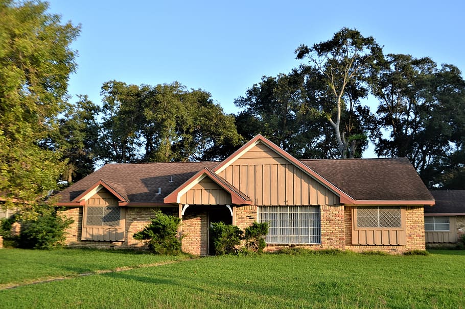 single family home, houston, texas, real-estate, house, lawn, HD wallpaper