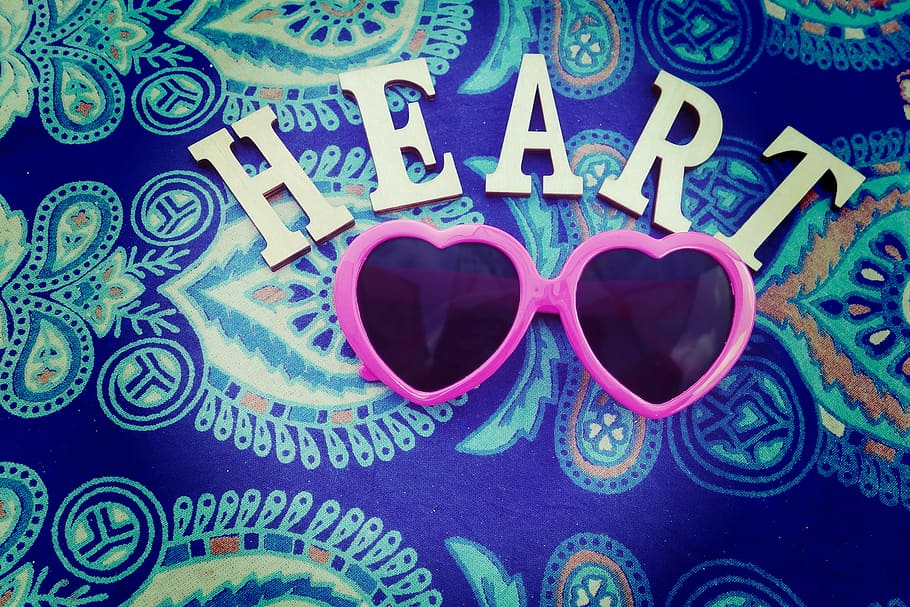 pink framed sunglasses, backgrounds, pattern, blue, no people HD wallpaper