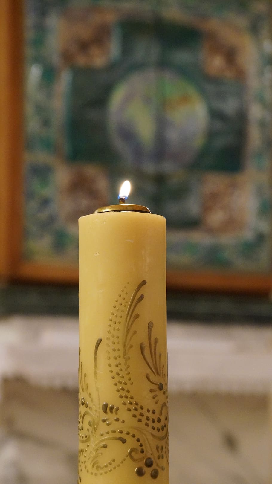 candle, tabernacle, wax candle, flame, religion, religious HD wallpaper