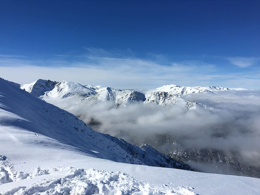 skiiing, mountain, snow, white, landscape, cold, europe, vacation HD wallpaper