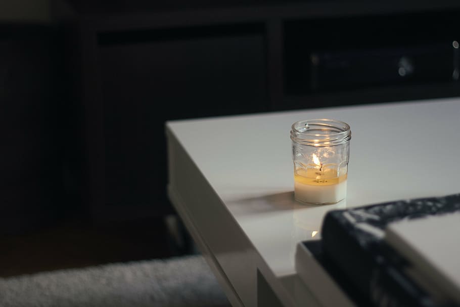blur, candle, candlelight, close-up, focus, table, glass, drinking glass HD wallpaper