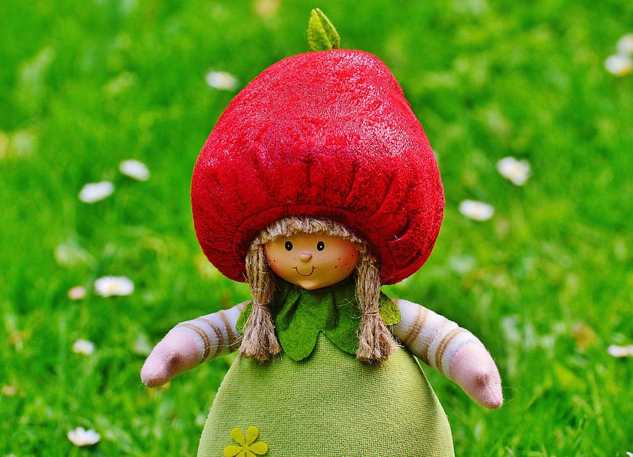 Dwarf, Imp, Sweet, Figure, Cute, funny, spring imp, green, meadow HD wallpaper