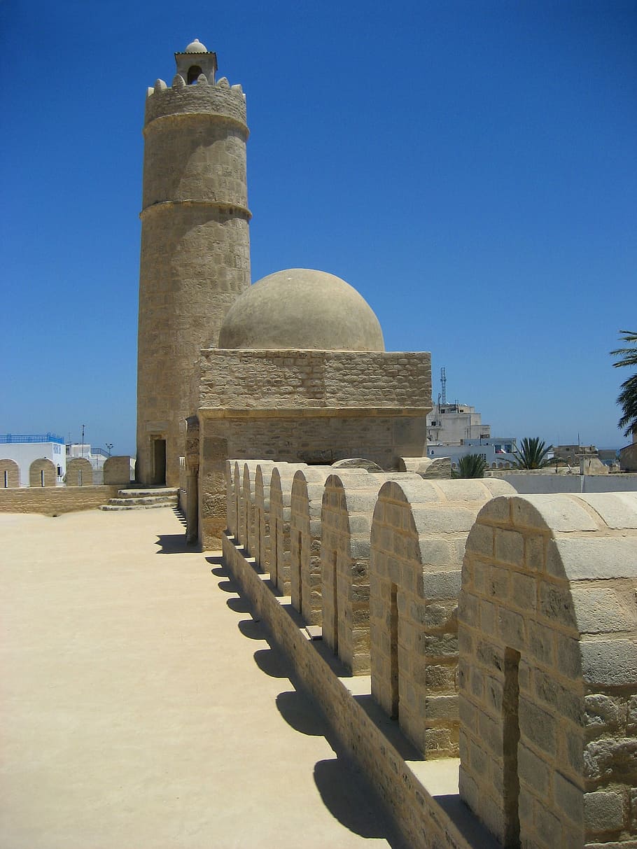 ribat, sousse, fortress, tunisia, tower, cupola, wall, ancient, HD wallpaper