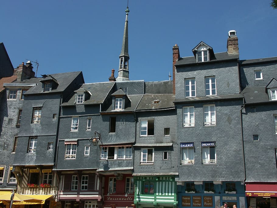 port, slate, honfleur, architecture, built structure, building exterior HD wallpaper