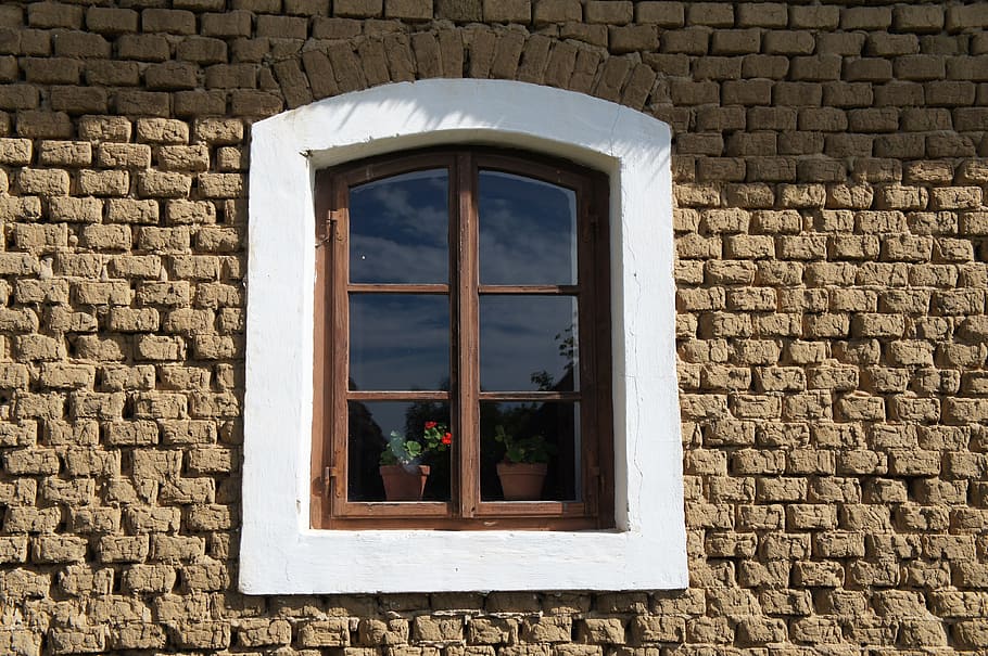 Window, Bricks, Countryside, the countryside, the brick wall HD wallpaper