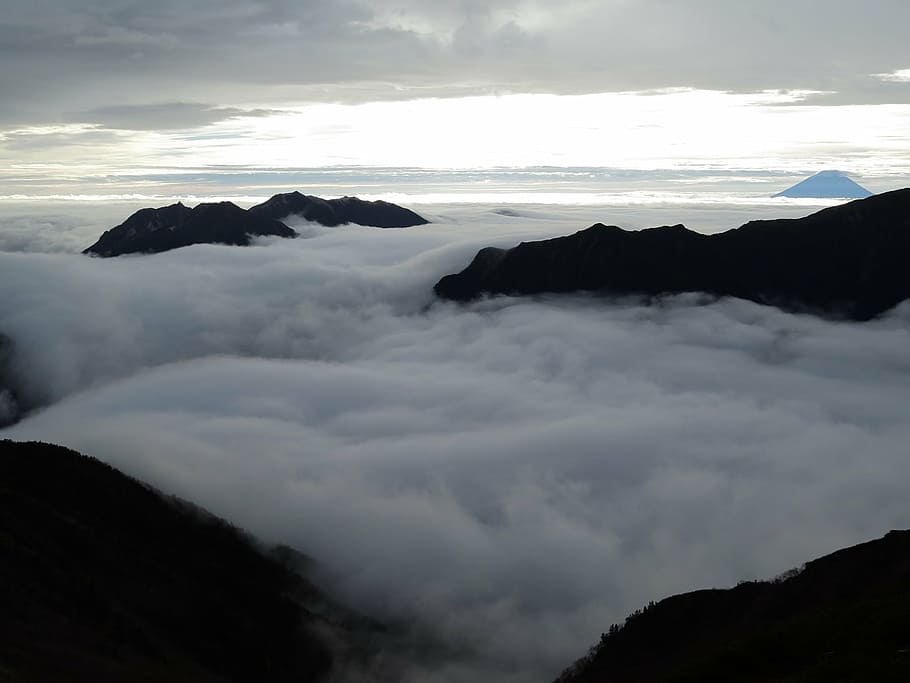 japan, peaks, clouds, mountains, cloud - sky, scenics - nature HD wallpaper