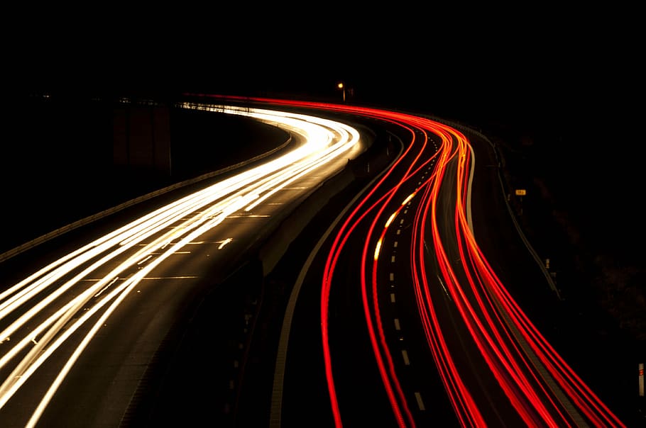 HD wallpaper: road, auto, lights, long exposure, long exposition, night ...