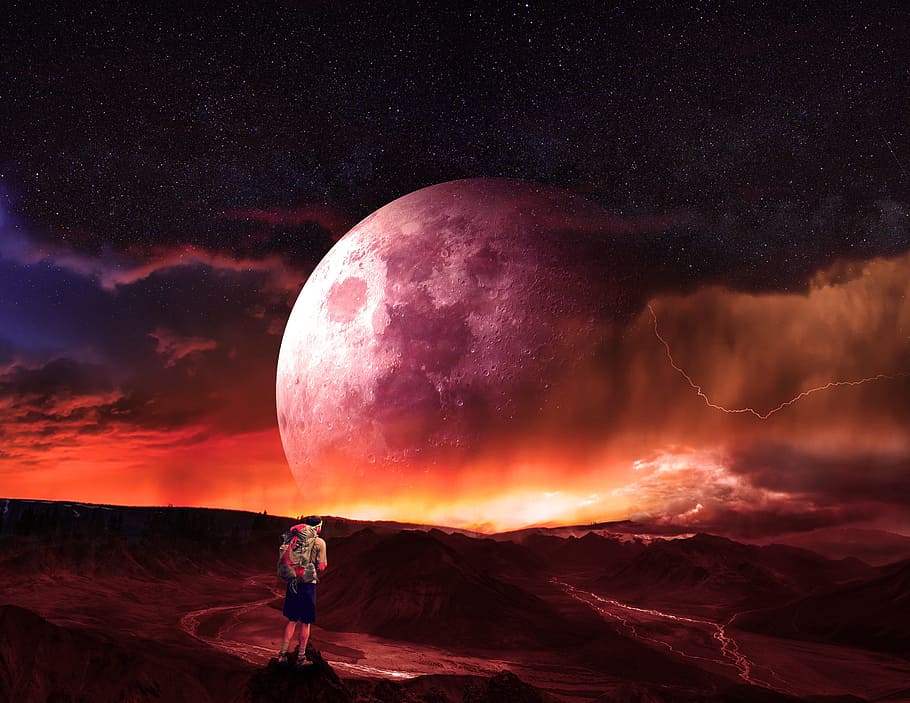 astronomy, moon, science, planet, exploration, outdoors, crater HD wallpaper