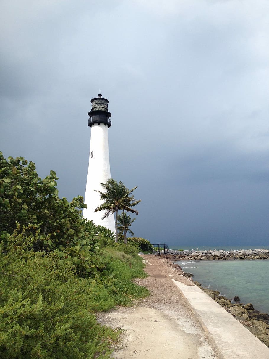 Lighthouse, Sun, Beach, Coast, summer, direction, cloud - sky HD wallpaper