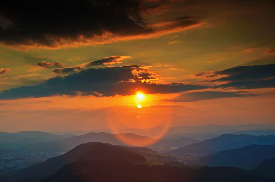 sunset, sunrise, sky, travel, landscape, summer, light, nature HD wallpaper