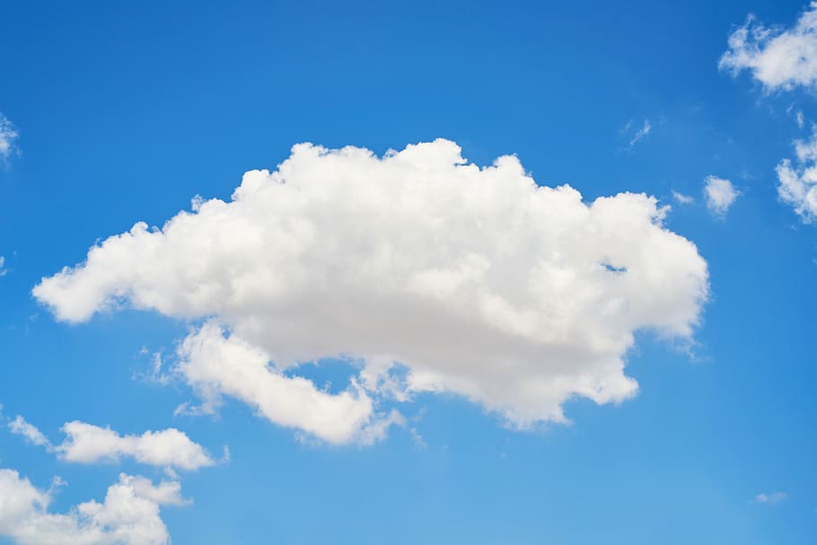 high view nimbus clouds, blue, nature, summer, white, landscape HD wallpaper