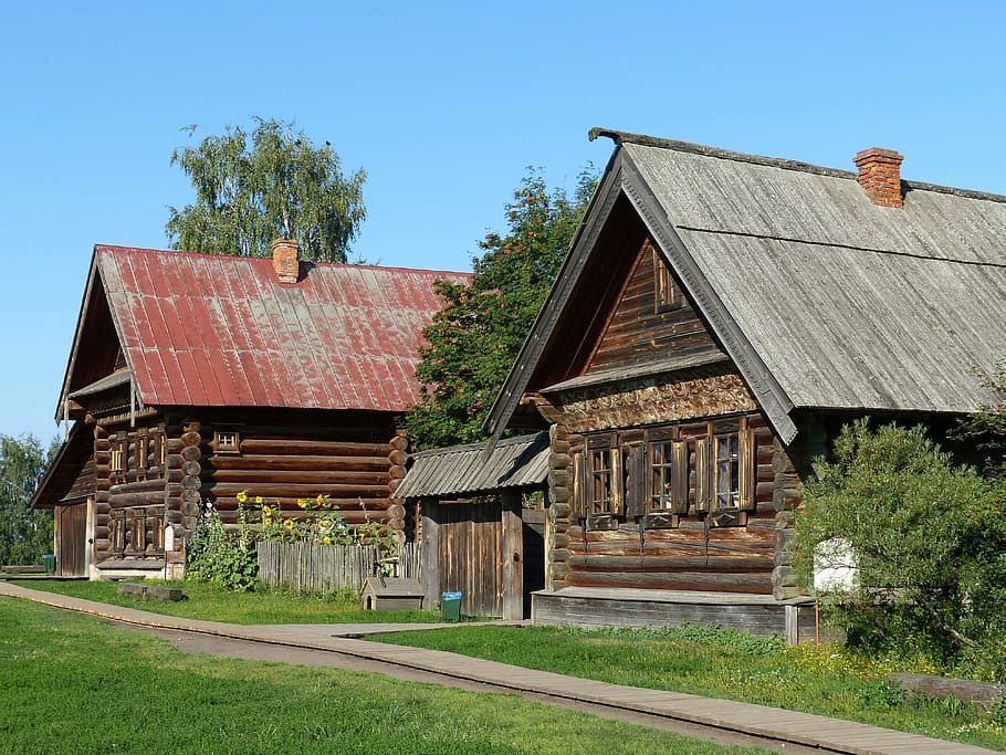 Russia, Home, Vacation, Historically, building, farm, farmhouse, HD wallpaper