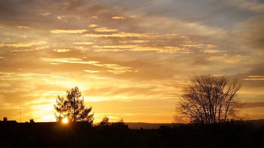 evening, sky, cloud, sunset, beautiful, landscape, nature, dusk HD wallpaper