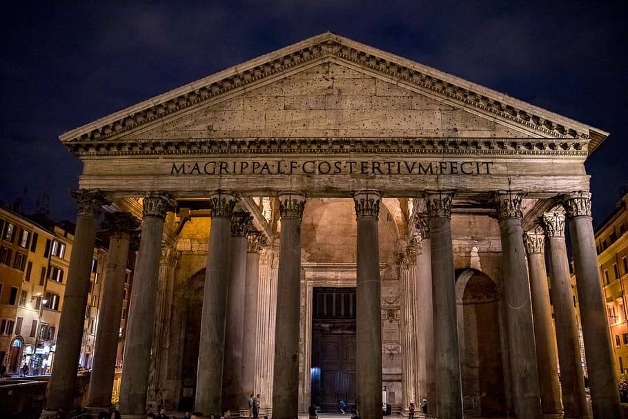 Magrippal Costerfivmfecit structure, pantheon, rome, italy, architecture, HD wallpaper