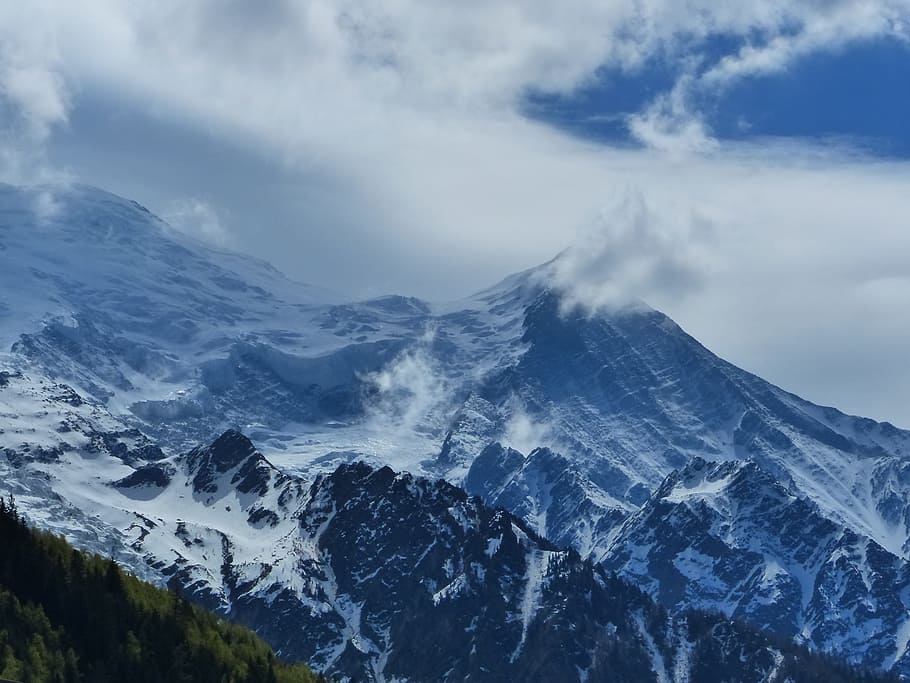 mountain, alps, chamonix, snow, hautes alpes, snowy landscape HD wallpaper