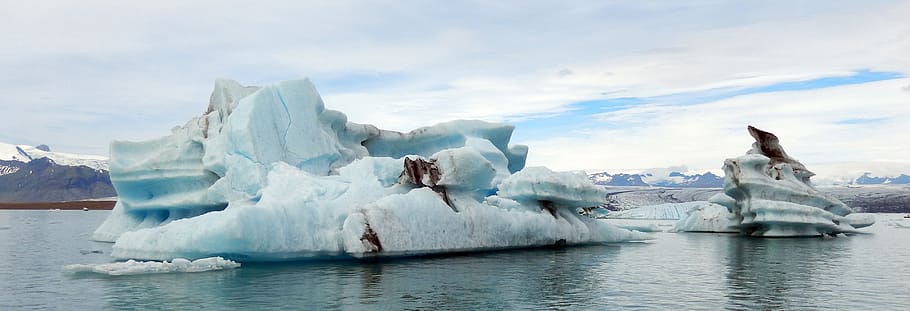 iceberg at daytime, jökulsárlón glacier lagoon, glacial lake, HD wallpaper
