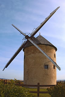 Flour, Wind Mill, Old, Grain, architecture, pierre, energy HD wallpaper
