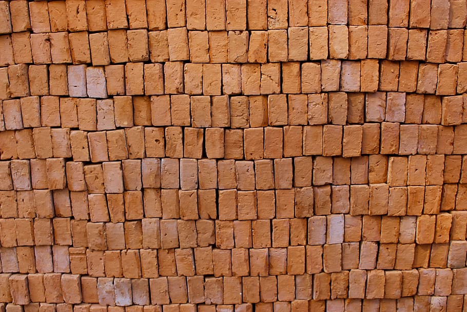 bricks, stacked, pile, architecture, construction, rough, brickwork, HD wallpaper