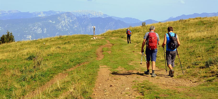 walk, excursion, mountain, trail, backpack, trekking, hiking HD wallpaper