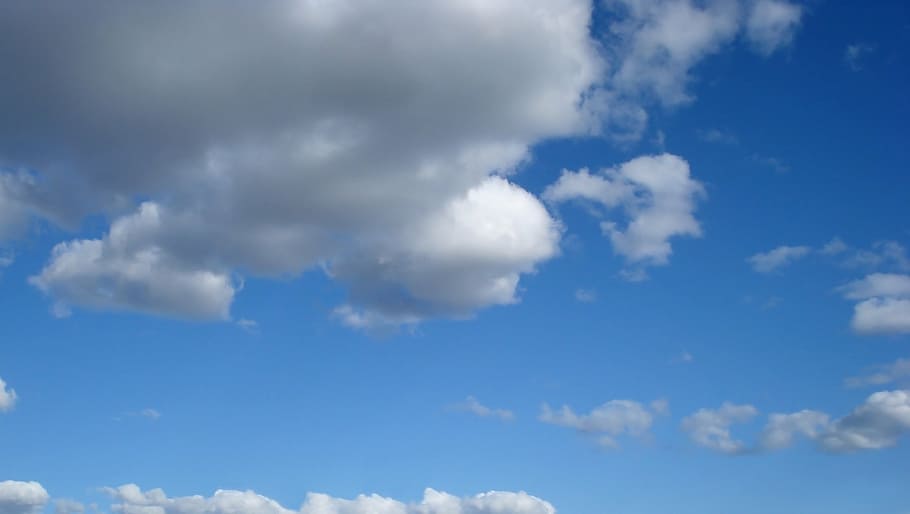 sky, clouds, landscape, noon, background image, nature, cluster, HD wallpaper