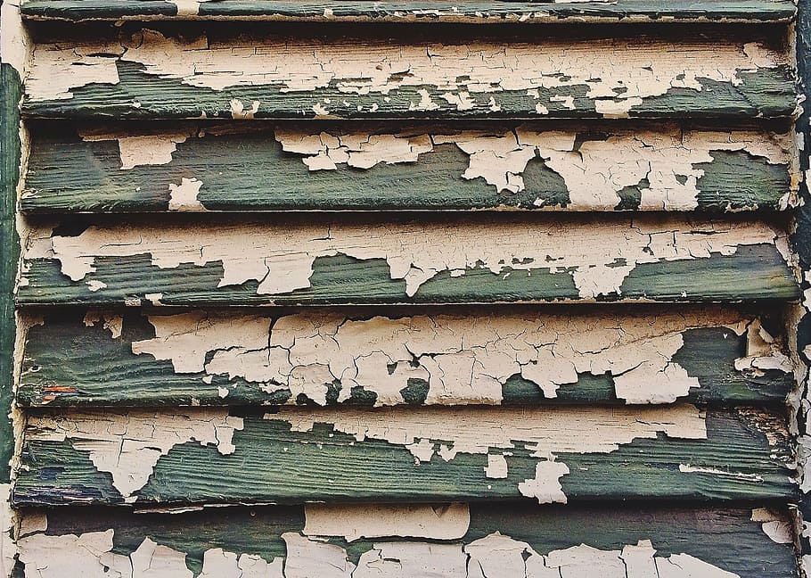 green and brown eood, shutter, old, paint, decay, chipping HD wallpaper