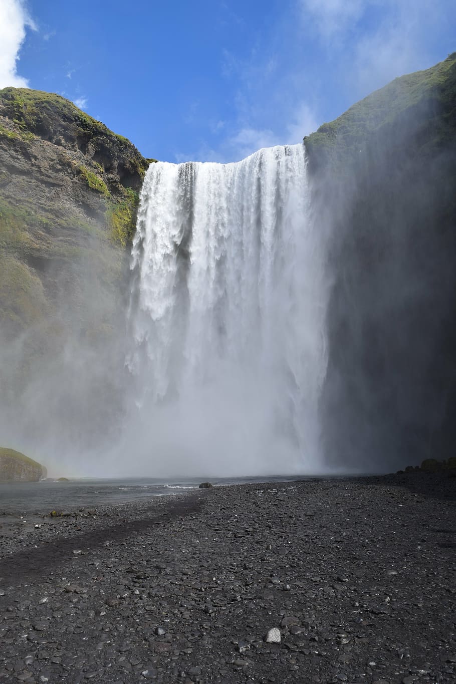waterfall, iceland, skogafoss, motion, long exposure, beauty in nature HD wallpaper