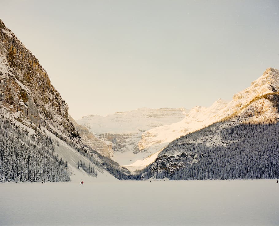 landscape photography of mountains, landscape photo of snow covered mountain HD wallpaper